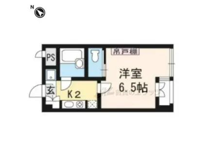 クラール壬生(1K/2階)の間取り写真