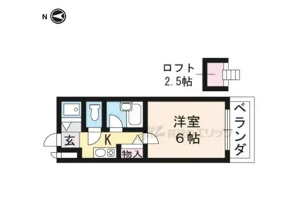 ステージハウス(1K/2階)の間取り写真