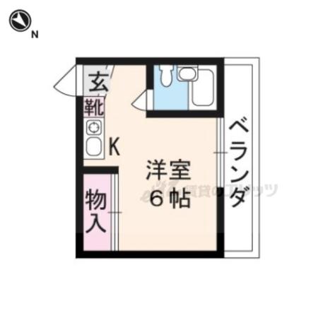 ハイツ藤林(ワンルーム/3階)の間取り写真