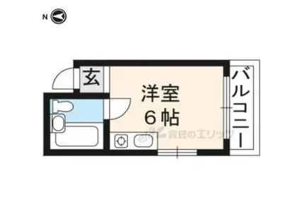 メゾン上賀茂(ワンルーム/3階)の間取り写真