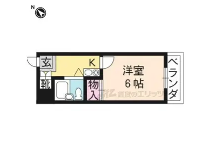 コーポ朝倉(1K/3階)の間取り写真