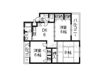 カーサNAKAMURA(3DK/4階)の間取り写真