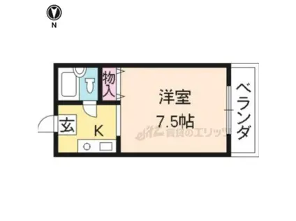 リンデンバウム(1K/4階)の間取り写真