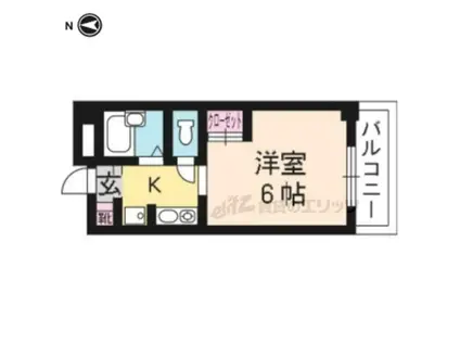 コーポライラック(1K/2階)の間取り写真