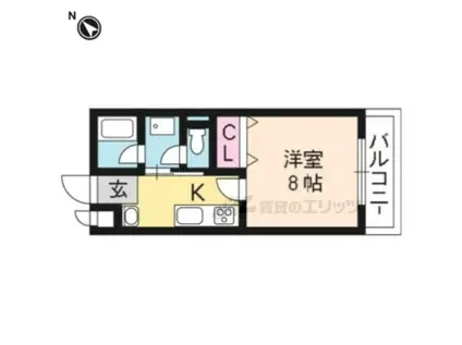 グランシャリオ(1K/1階)の間取り写真