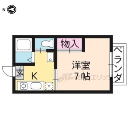 ポエム6(1K/1階)の間取り写真