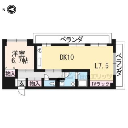 第7長栄マンション(1LDK/2階)の間取り写真