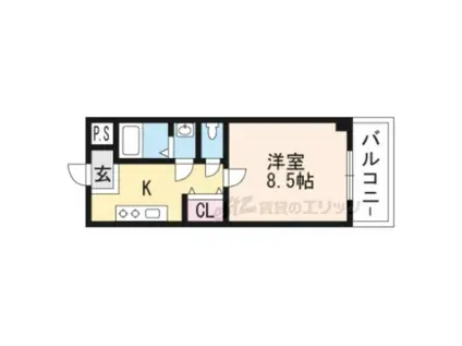 第36長栄ガーデンハイツヤマキ(1K/3階)の間取り写真