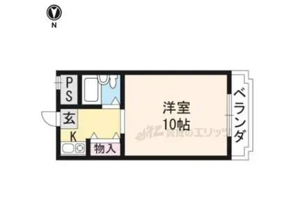 川端ハイツ(1K/3階)の間取り写真