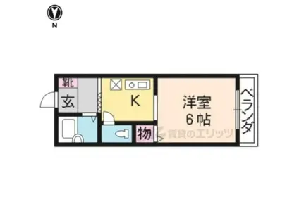 衣笠ハイツ(1K/3階)の間取り写真