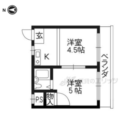 壬生ハイツ(2K/1階)の間取り写真