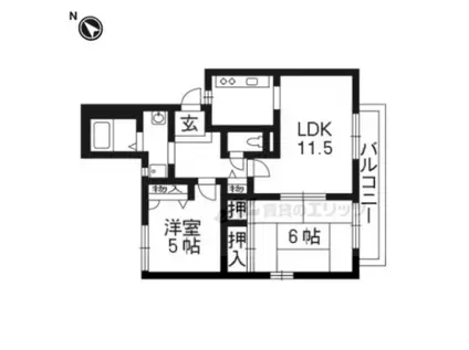 CLAIR 嵯峨(2LDK/1階)の間取り写真