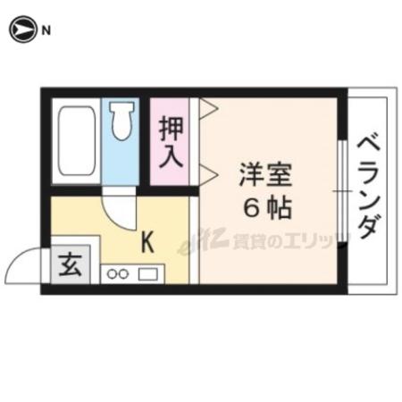 サンシティ西賀茂(1K/2階)の間取り写真