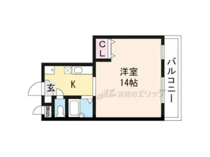 TSクエスト(1K/3階)の間取り写真