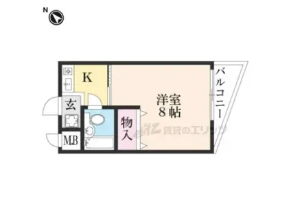 マイハウス朝の詩(ワンルーム/3階)の間取り写真