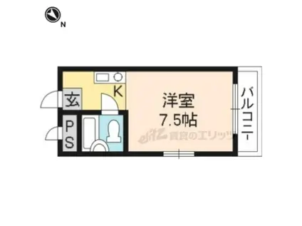 ベルシャトームラジ(1K/3階)の間取り写真