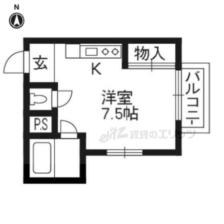 第3レジデンス春田(ワンルーム/4階)の間取り写真