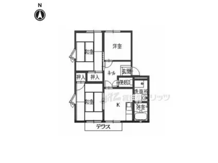 アメニティ椥辻(3K/1階)の間取り写真