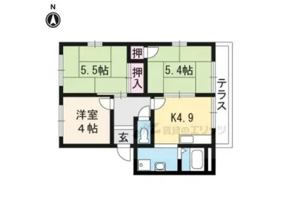 カーサ醍醐(3K/1階)の間取り写真