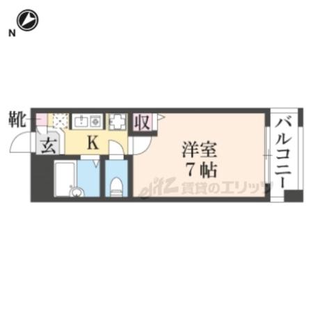 グラフィーネ草津野路(1K/3階)の間取り写真
