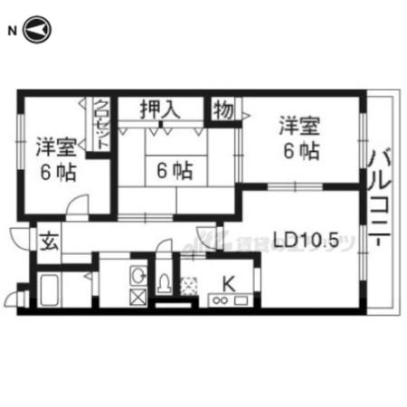 ラ・フォンターナ(3LDK/2階)の間取り写真