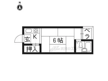 オーケーワンマンション(ワンルーム/2階)の間取り写真