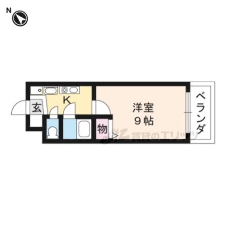 セコンダリー谷畑(1K/1階)の間取り写真