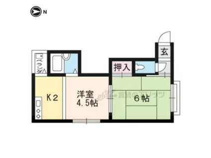 新二条マンション(2K/2階)の間取り写真