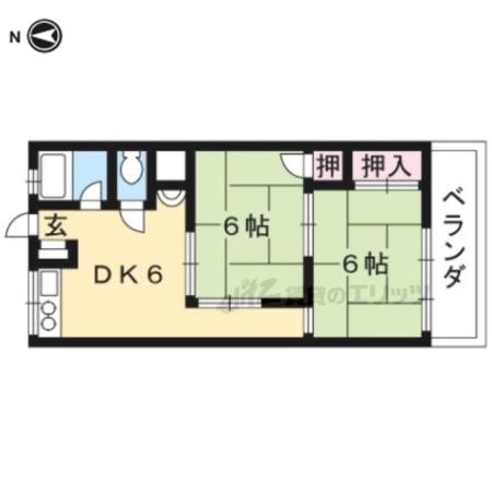 コーポラス城南(2DK/3階)の間取り写真