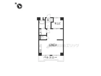 クレスト由里(ワンルーム/1階)の間取り写真