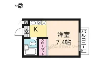 アウル高辻(ワンルーム/2階)の間取り写真