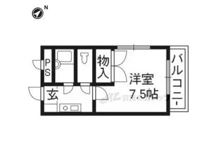 第6レジデンス春田(1K/2階)の間取り写真