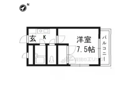 第6レジデンス春田(1K/2階)の間取り写真