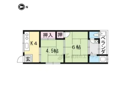 丸阿荘(2K/2階)の間取り写真