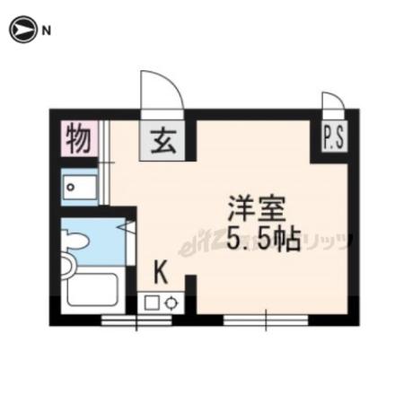 ビューパレス吉田(1K/1階)の間取り写真
