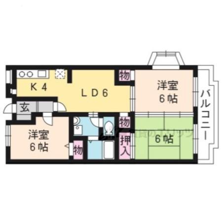 グリーンサム壱番館(3LDK/5階)の間取り写真