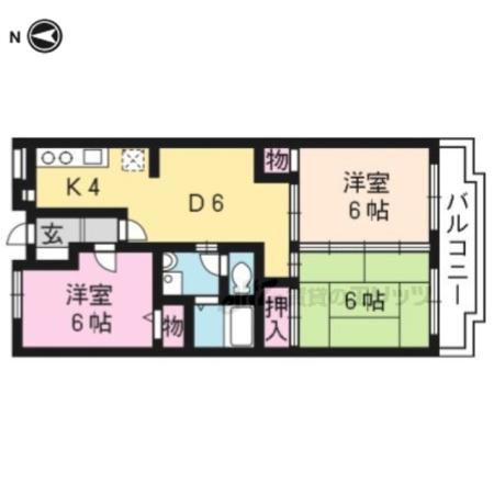 グリーンサム壱番館(3LDK/5階)の間取り写真