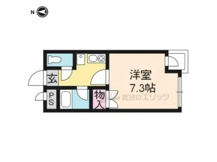 シャトードゥフルール(1K/3階)の間取り写真