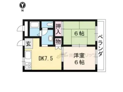 シティハイツ北村(2DK/2階)の間取り写真