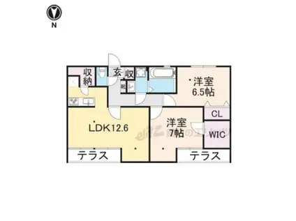 トータス森田(2LDK/1階)の間取り写真