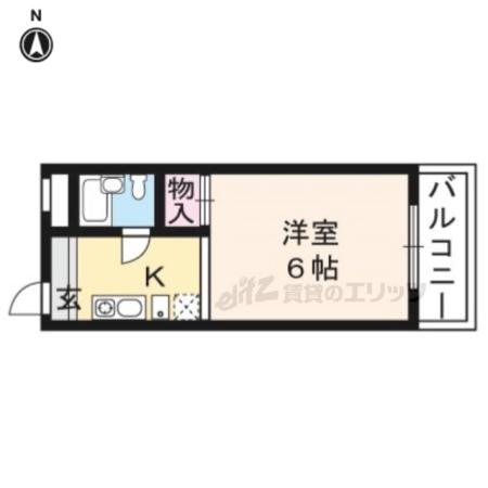 銀閣COZYハイツ(1K/4階)の間取り写真