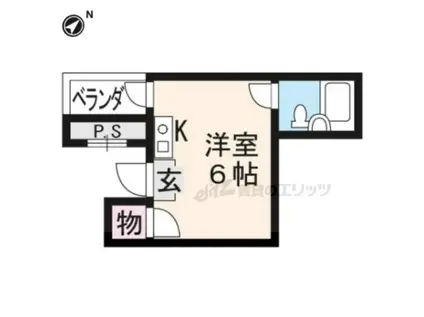 フラッツ太秦(ワンルーム/3階)の間取り写真