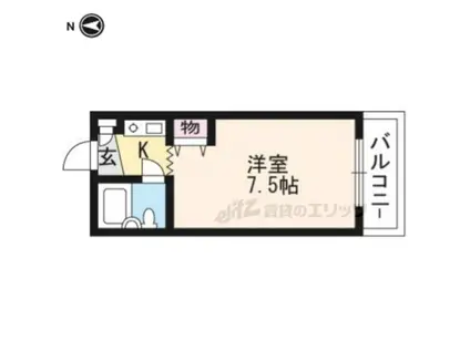 ヤングヴィレッジ嵯峨(ワンルーム/4階)の間取り写真