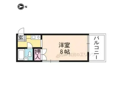 アンジェ北壺井(1K/4階)の間取り写真