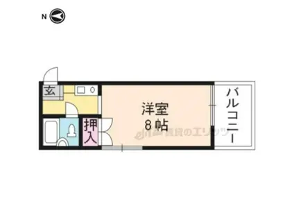 アンジェ北壺井(1K/3階)の間取り写真