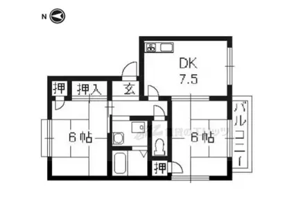 MCフレグランス(1LDK/2階)の間取り写真