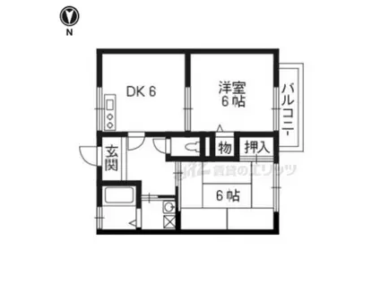 キャロット(2DK/2階)の間取り写真