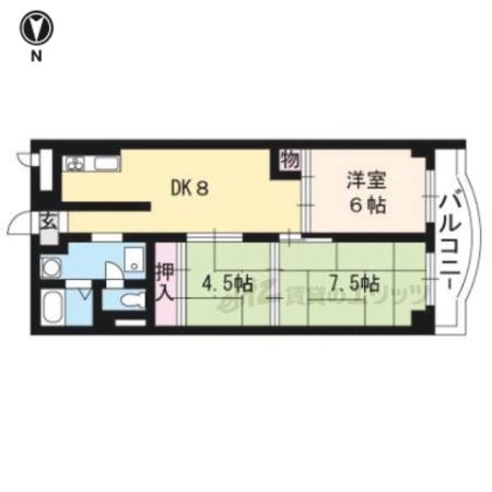 山崎ビル(3LDK/4階)の間取り写真
