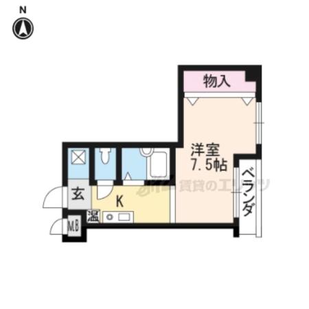 プランドール(1K/2階)の間取り写真