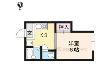 グランパニエ(1K/1階)の間取り写真